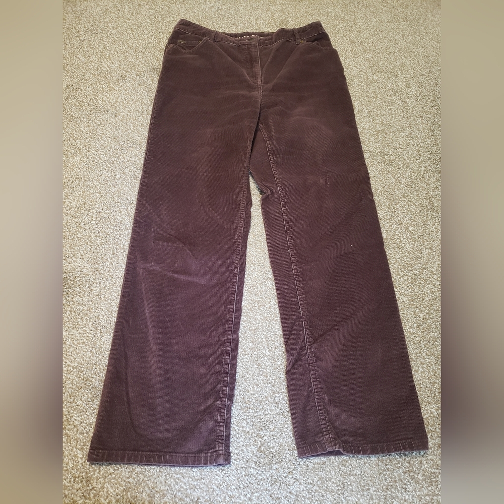 Charter Club Corduroy Pants Women, Brown, Size 10, Cotton Blend